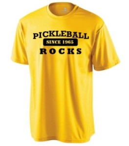 Pickleball Rocks Since 1965 Yellow Dri Fit tshirt