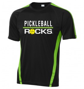 Black and Lime Pickleball Rocks Dri Fit Shirt