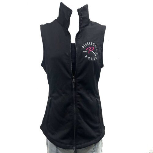 Pickleball Rocks Since 1965 Soft Shell Vest Black