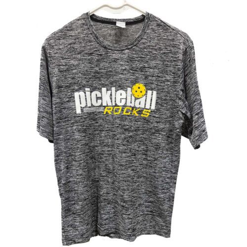 Heather Gray / Black Performance 390 Dri Fit Pickleball Rocks Shirt